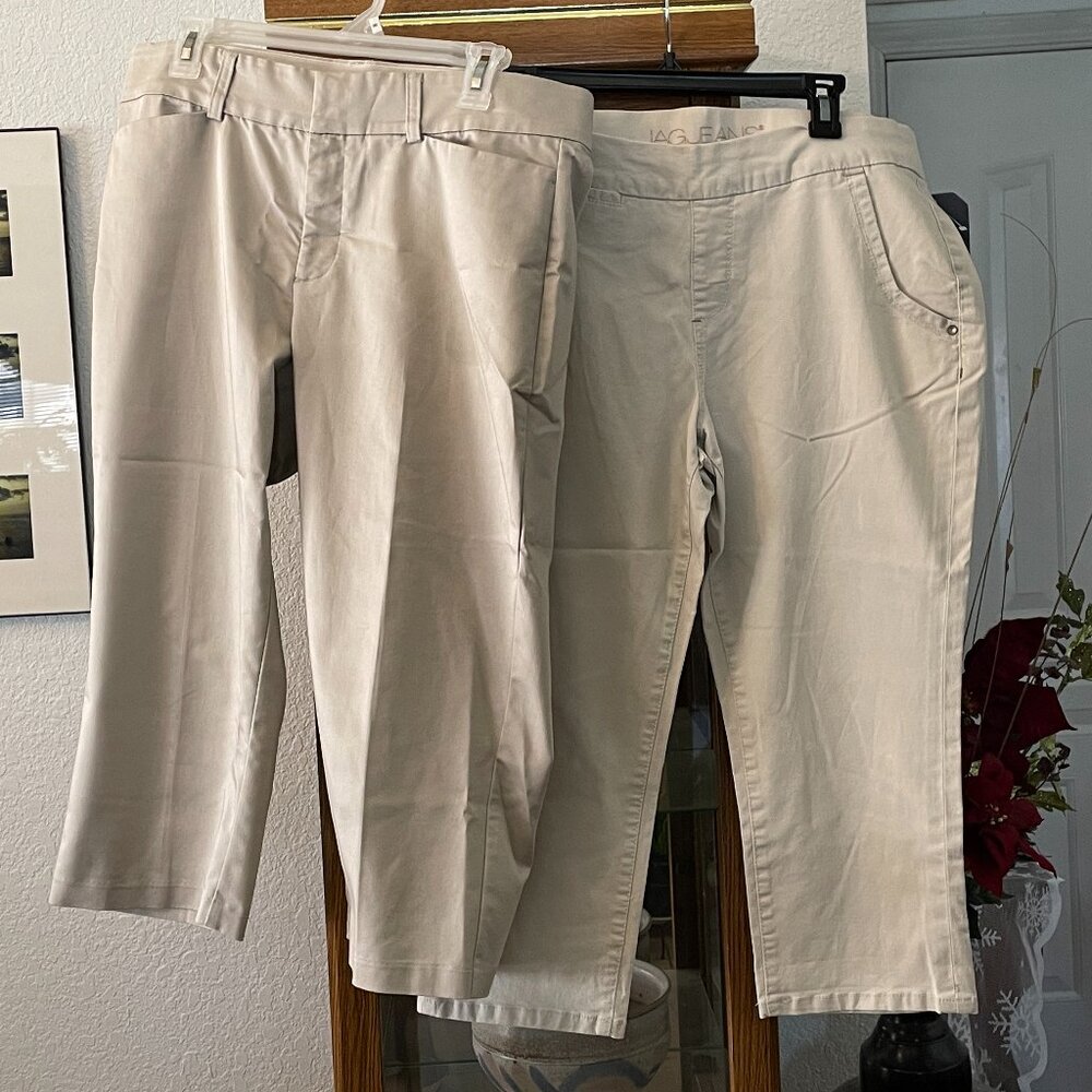 NWT JAG Serena Khaki Cropped Pants & Worn Once DOCKERS Khaki Cropped L 14